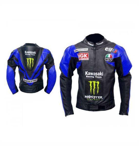 Blue & Black Kawasaki Motorcycle Jacket