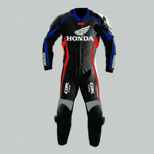 Leather Black Honda Racing Suit