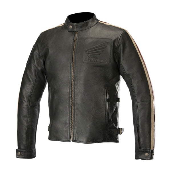 Black Vintage Honda Racing Jacket | Leather Honda Jacket