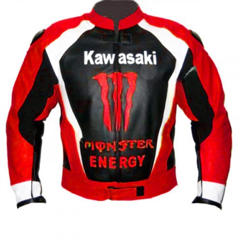Kawasaki Motorbike Jacket | Men Red Monster Motorcycle Jacket